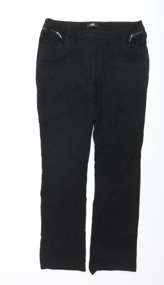 Wallis Women’s Black Stretch Straight Leg Trousers Size 14