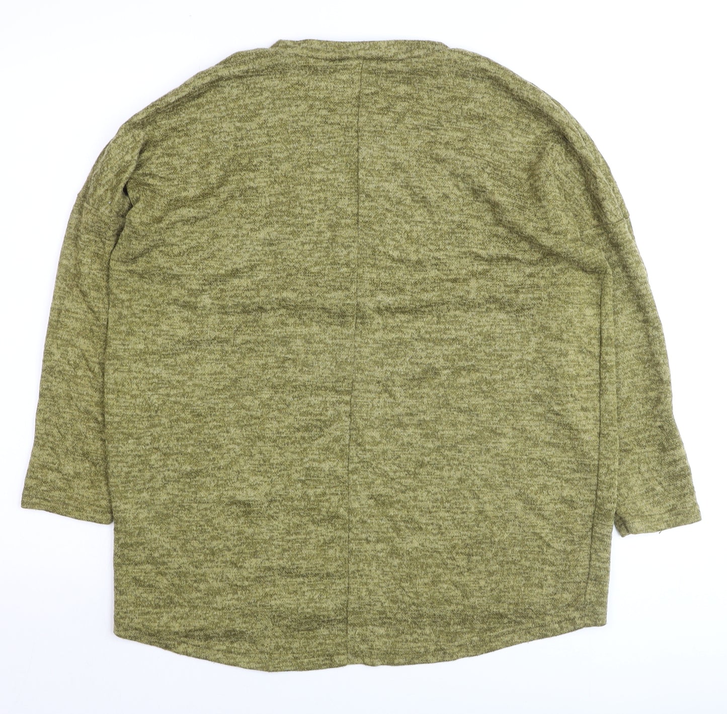 Klass Womens Green Beaded Pullover Jumper Medium Relaxed Fit