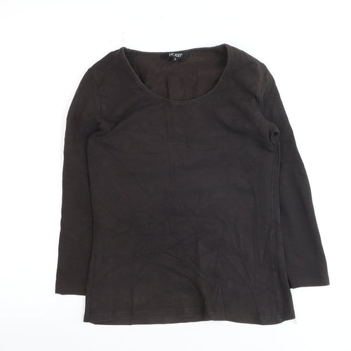 Hobbs Women's Black Long Sleeve Basic Cotton Stretch Top Size S