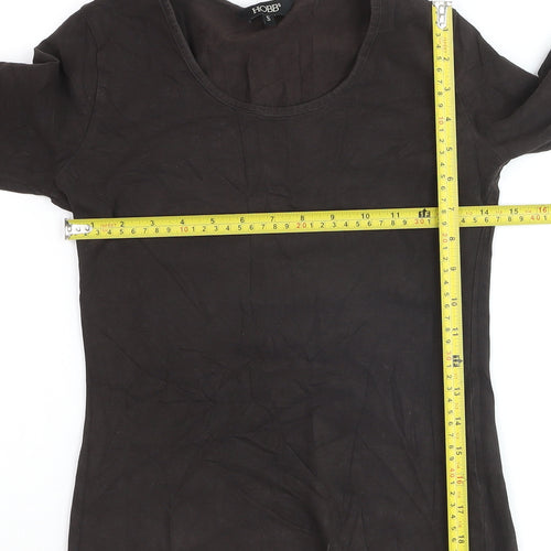Hobbs Women's Black Long Sleeve Basic Cotton Stretch Top Size S