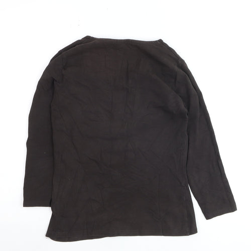Hobbs Women's Black Long Sleeve Basic Cotton Stretch Top Size S