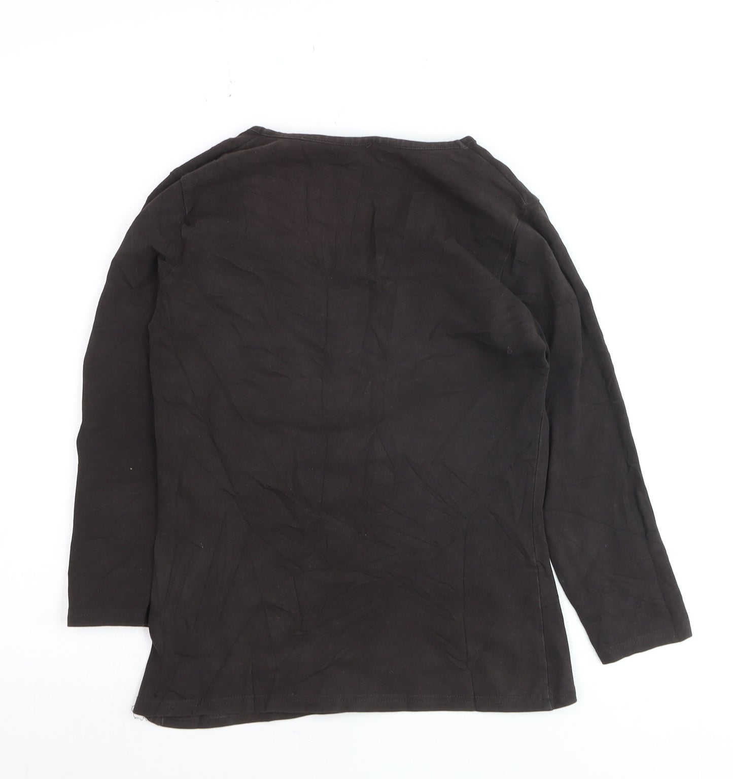 Hobbs Women's Black Long Sleeve Basic Cotton Stretch Top Size S