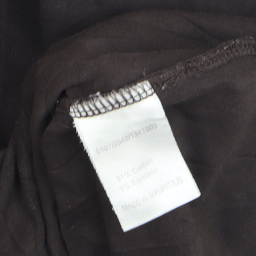 Hobbs Women's Black Long Sleeve Basic Cotton Stretch Top Size S