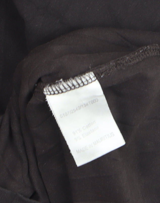 Hobbs Women's Black Long Sleeve Basic Cotton Stretch Top Size S
