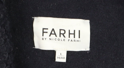Farhi by Nicole Farhi Women's Black Size 14 Wool-Effect Mid-Length Coat
