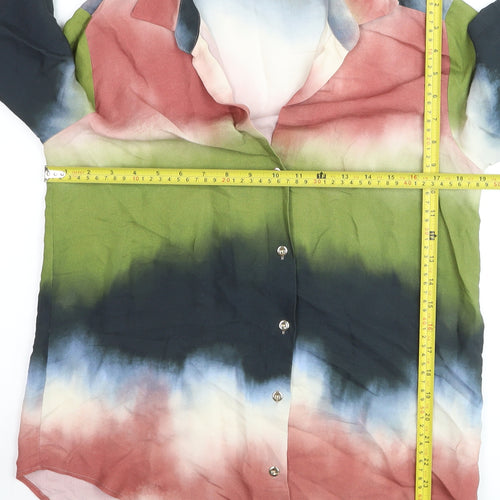 Zara Womens Multicoloured XS Button-Up Long Sleeve Shirt