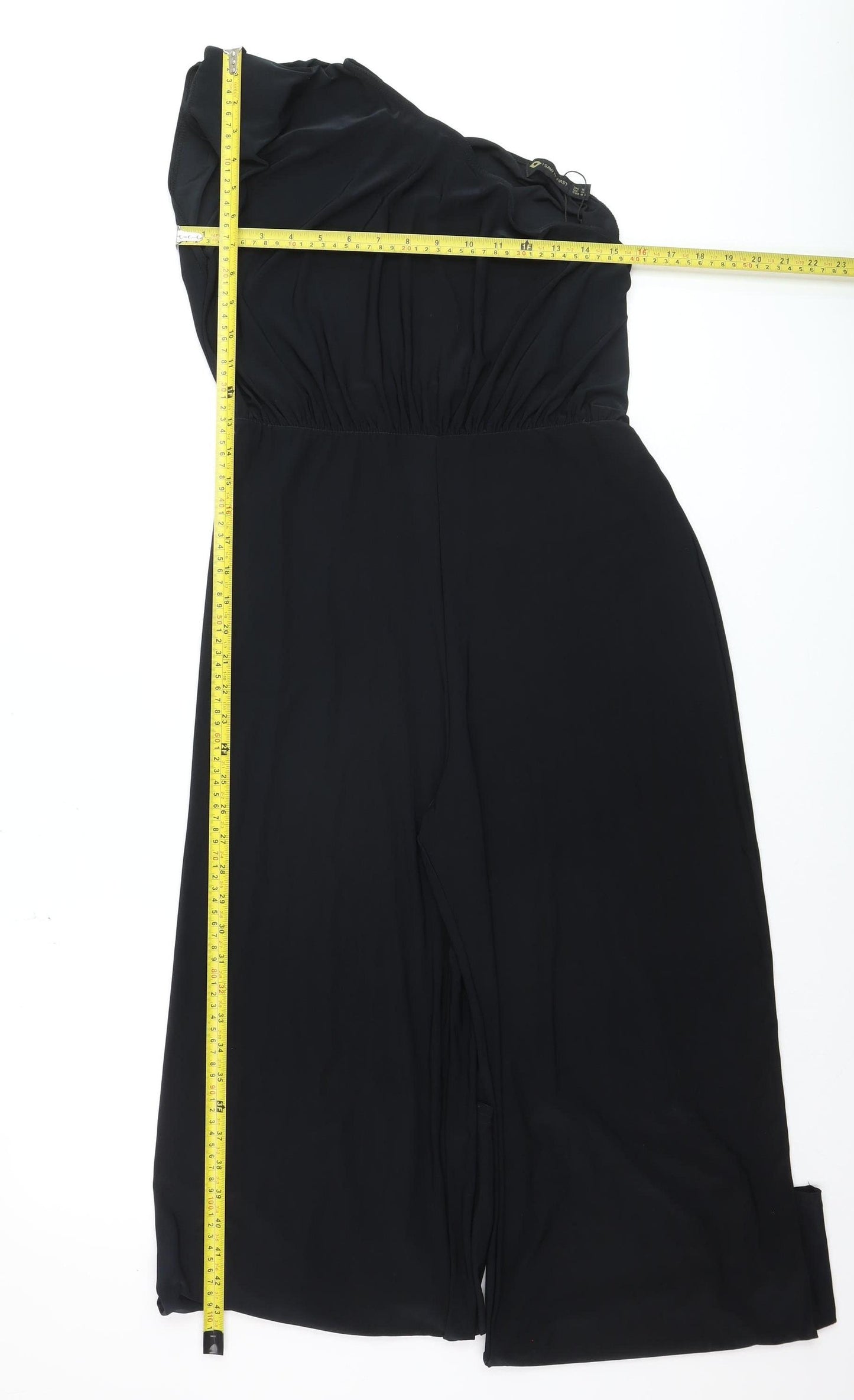 I Saw It First Women’s Black One Shoulder Wide-Leg Jumpsuit Size 18