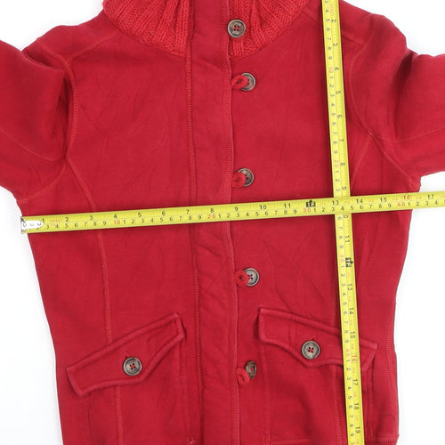 Playlife Men’s Red Cotton Bomber Jacket Size S Button-Up Casual