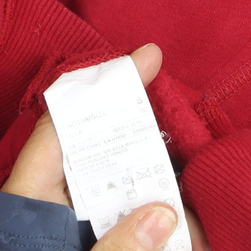Playlife Men’s Red Cotton Bomber Jacket Size S Button-Up Casual