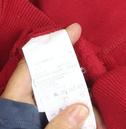 Playlife Men’s Red Cotton Bomber Jacket Size S Button-Up Casual