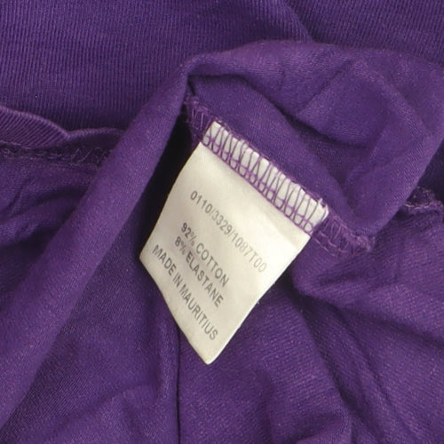Hobbs Women Purple Cotton Blend Short Sleeve T-Shirt S