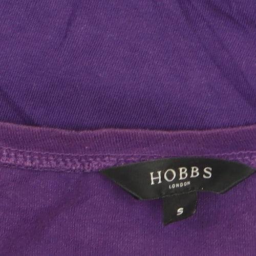 Hobbs Women Purple Cotton Blend Short Sleeve T-Shirt S