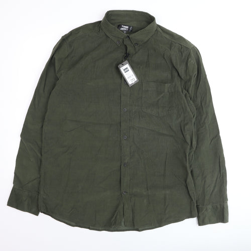 Dunnes Stores Men's Green Regular Fit Corduroy Shirt Size L