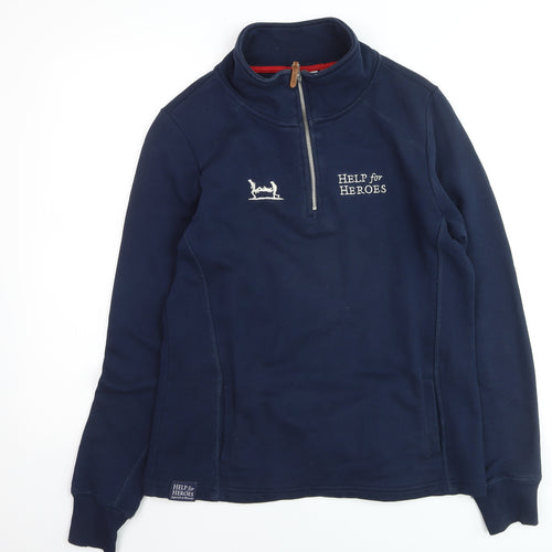 Help for Heroes Womens Navy 1/2 Zip Sweatshirt Size 10 Cotton Blend