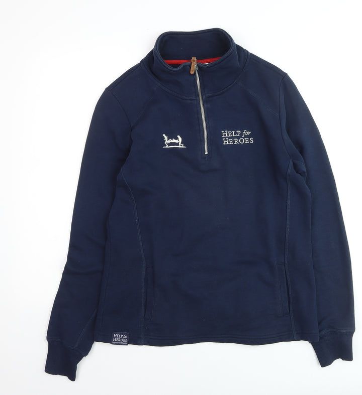Help for Heroes Womens Navy 1/2 Zip Sweatshirt Size 10 Cotton Blend