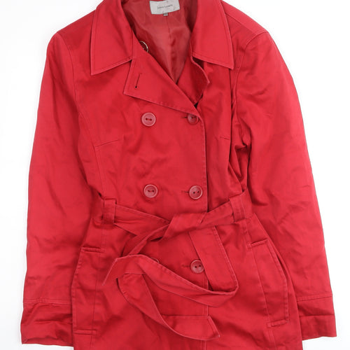 John Lewis Women's Red Belted Trench Coat Size 14