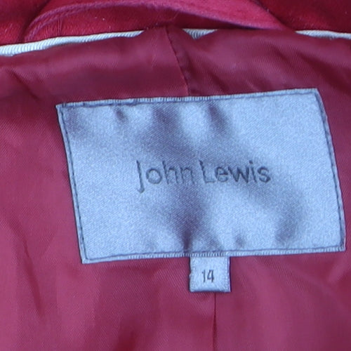 John Lewis Women's Red Belted Trench Coat Size 14