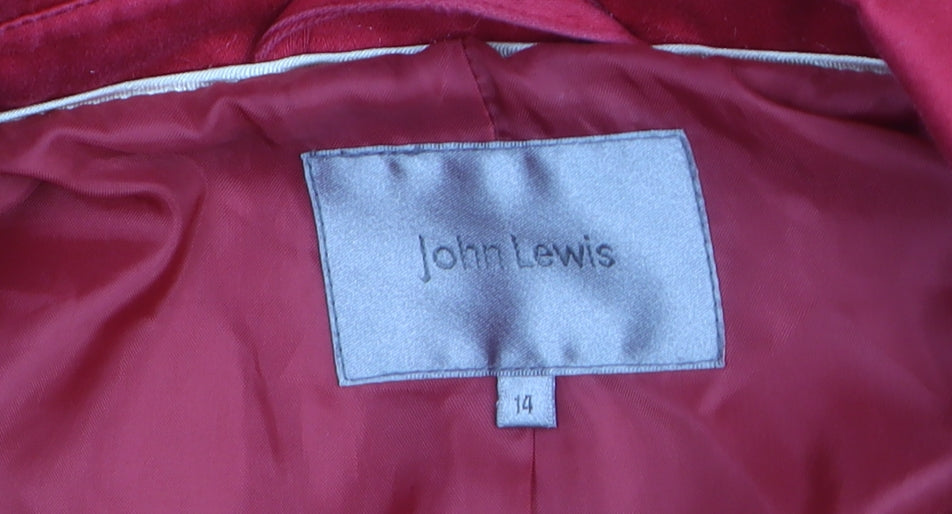 John Lewis Women's Red Belted Trench Coat Size 14
