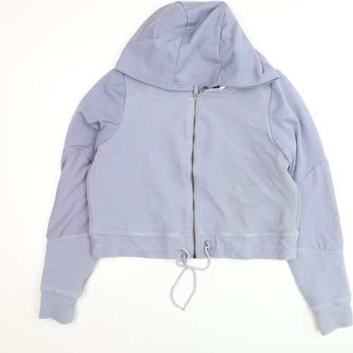 Gymshark Women Lavender Full Zip Hoodie Size L Cotton Blend Pullover