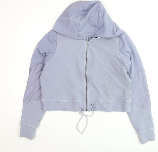 Gymshark Women Lavender Full Zip Hoodie Size L Cotton Blend Pullover