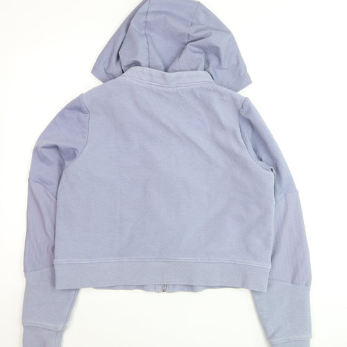 Gymshark Women Lavender Full Zip Hoodie Size L Cotton Blend Pullover