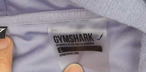 Gymshark Women Lavender Full Zip Hoodie Size L Cotton Blend Pullover