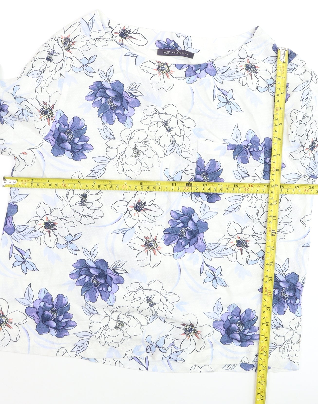 Marks and Spencer Women’s Blue Floral Tunic Blouse Size 10