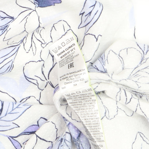 Marks and Spencer Women’s Blue Floral Tunic Blouse Size 10
