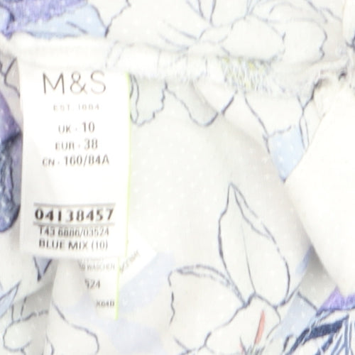 Marks and Spencer Women’s Blue Floral Tunic Blouse Size 10