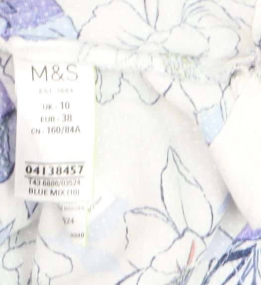 Marks and Spencer Women’s Blue Floral Tunic Blouse Size 10