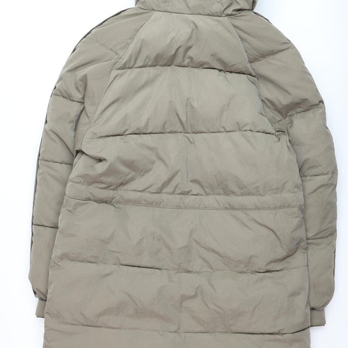 Marks and Spencer Women's Brown Faux Fur Hooded Long Parka Coat Size 10