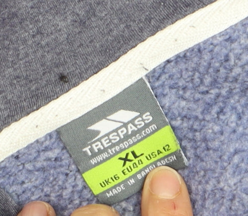 Trespass Mens Blue XL Full Zip Hooded Fleece Activewear Jacket