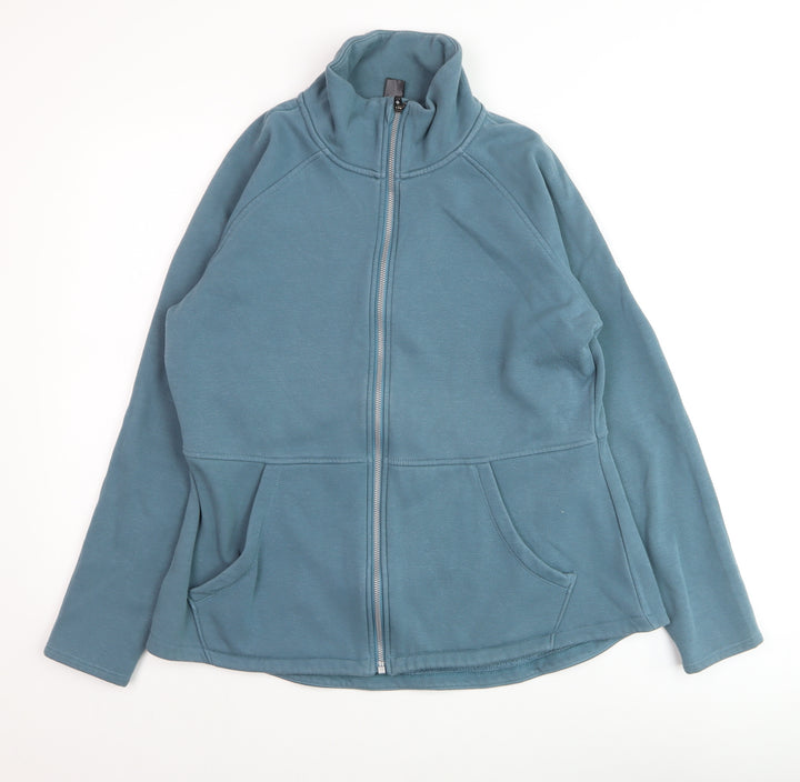 Skechers Mens Blue Full Zip Fleece Jacket Size L Lightweight Activewear