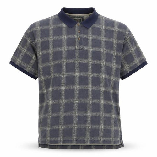 G.P.S Global Tracking Men's Blue Check Cotton Polo Shirt Size L