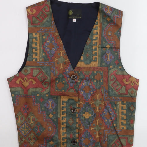 Tanya Kuzemczak Men's Multicoloured Geometric Cotton Waistcoat M