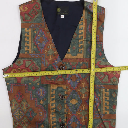Tanya Kuzemczak Men's Multicoloured Geometric Cotton Waistcoat M