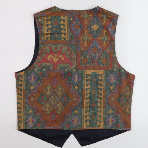 Tanya Kuzemczak Men's Multicoloured Geometric Cotton Waistcoat M