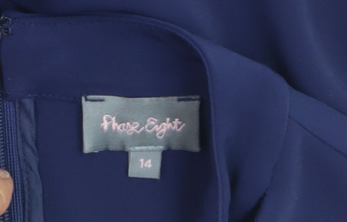 Phase Eight Women's Blue Size 14 Formal Sleeveless Shift Dress