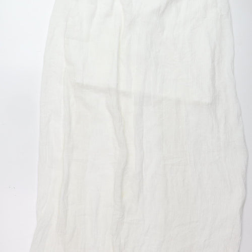 Lee Cooper Womens White Cotton Peasant Midi Skirt Size 14