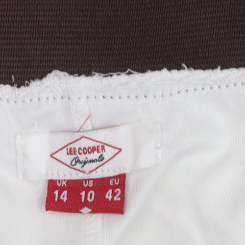 Lee Cooper Womens White Cotton Peasant Midi Skirt Size 14