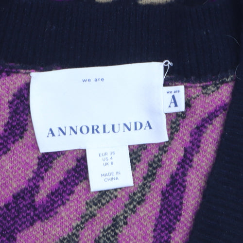Annorlunda Women’s Multicoloured Zebra Print Wool Knit Vest Size 8