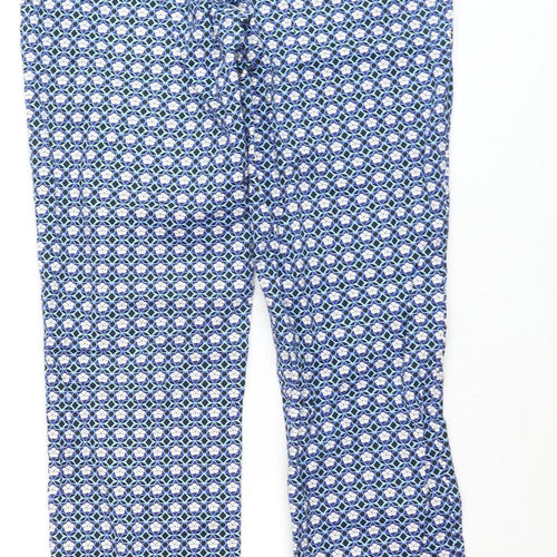 Topshop Tall Womens Blue Geometric Slim Trousers Size 10