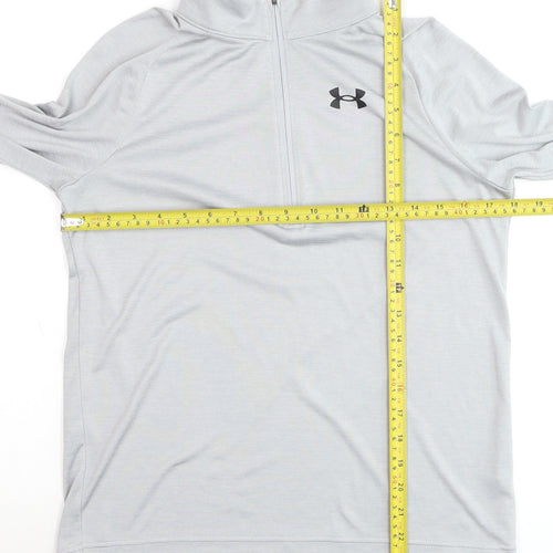 Under Armour Boys Grey YLG 1/4 Zip Long Sleeve Pullover Sweatshirt
