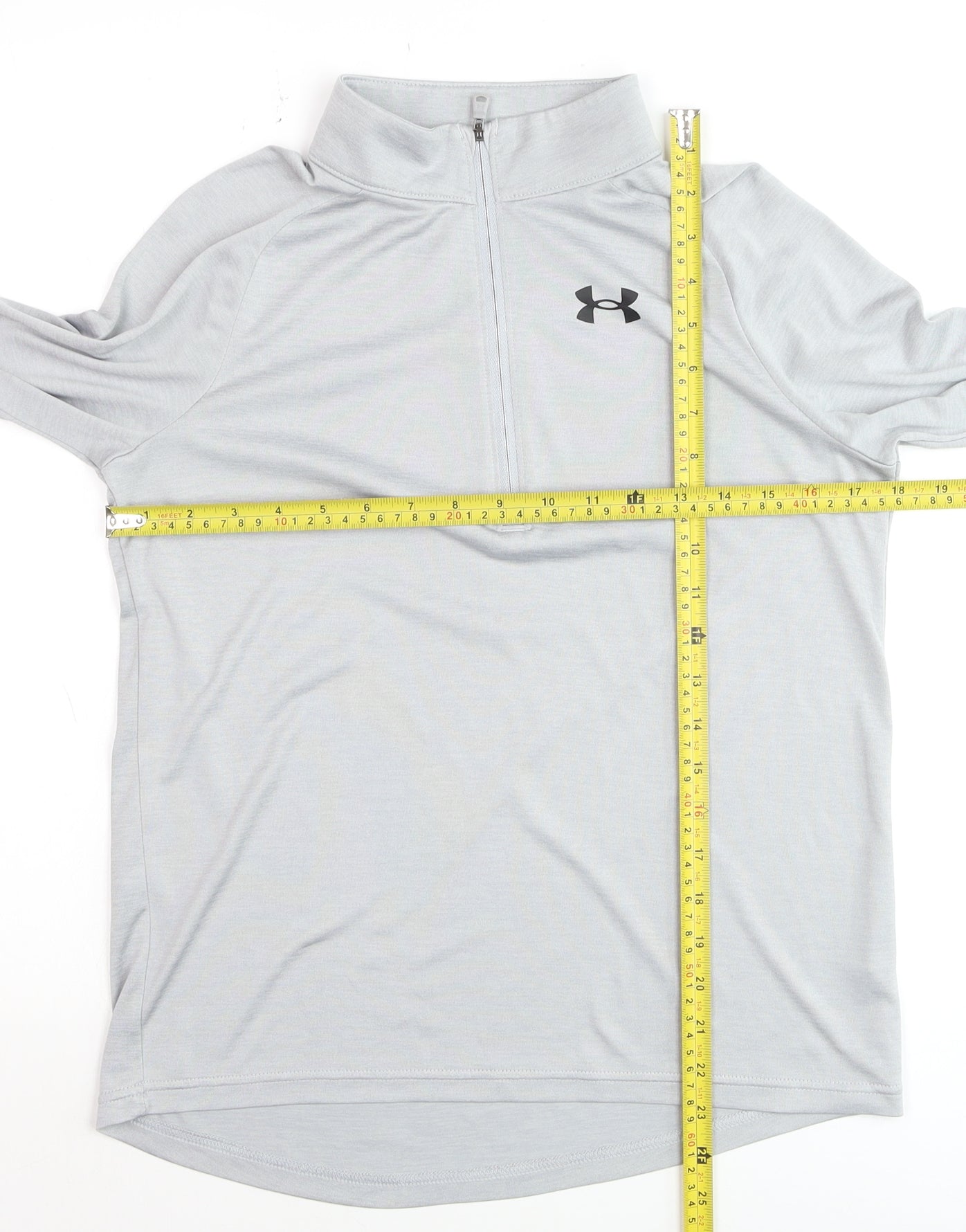 Under Armour Boys Grey YLG 1/4 Zip Long Sleeve Pullover Sweatshirt