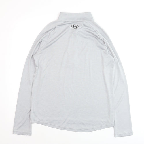 Under Armour Boys Grey YLG 1/4 Zip Long Sleeve Pullover Sweatshirt