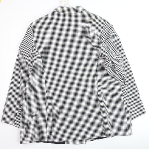 Tu Woman Black Check Blazer Size 22 Lined Button Workwear Jacket