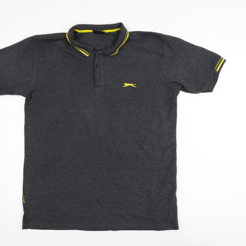 Slazenger Men's Grey Polo Shirt M Short Sleeve Sports Top