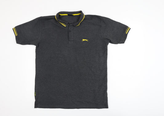 Slazenger Men's Grey Polo Shirt M Short Sleeve Sports Top