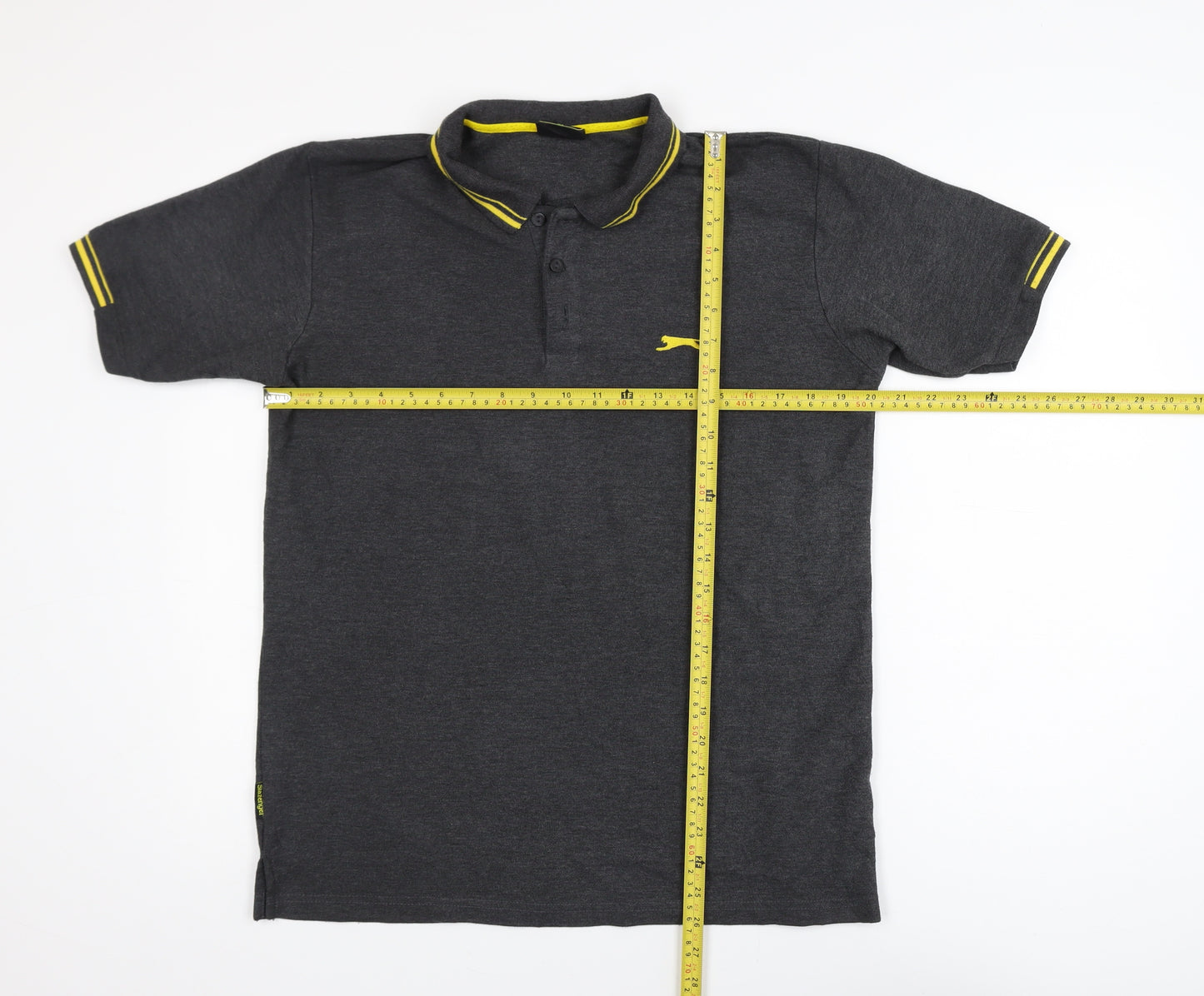 Slazenger Men's Grey Polo Shirt M Short Sleeve Sports Top
