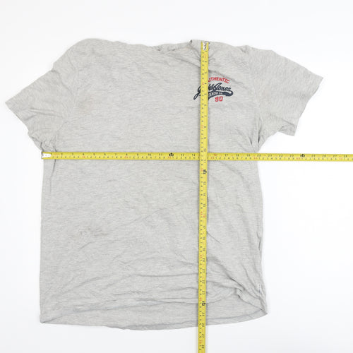 Jack & Jones Men's Grey Crew Neck Short Sleeve T-Shirt Size S